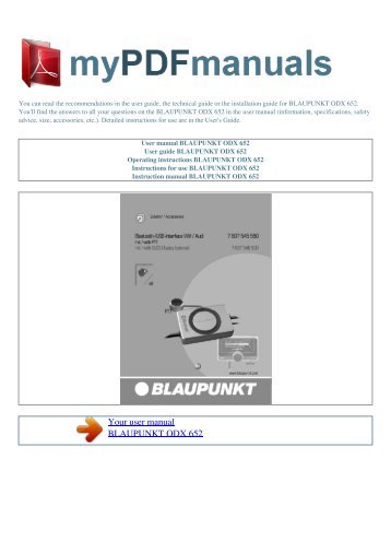 Blaupunkt las vegas dvd35 user manual free